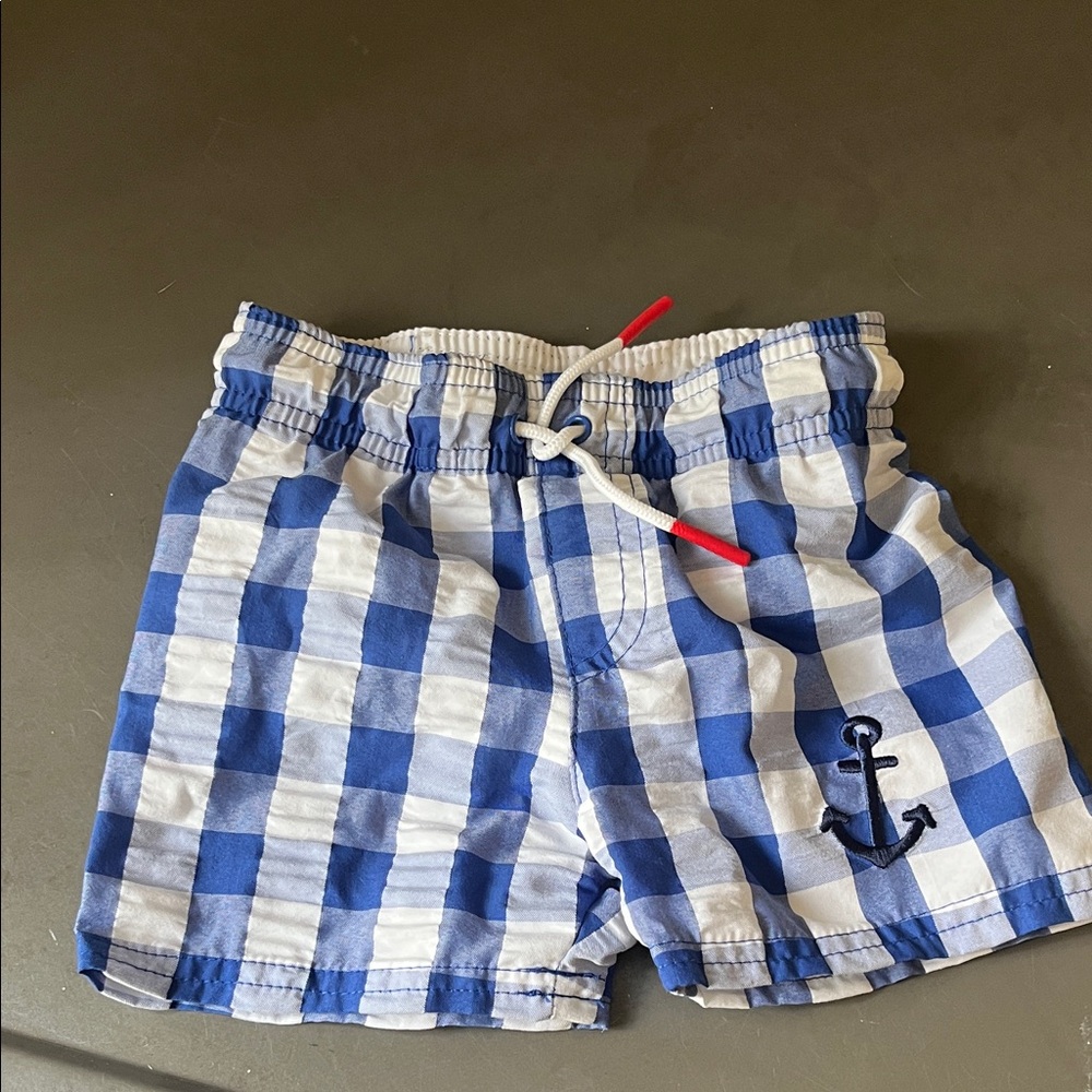 Cat & Jack Navy and White Plaid Kids Shorts